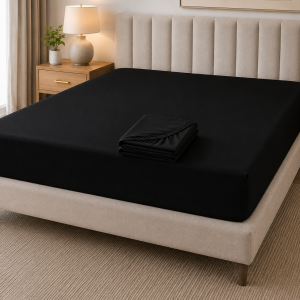 Polycotton Summer Fitted Sheet - Black